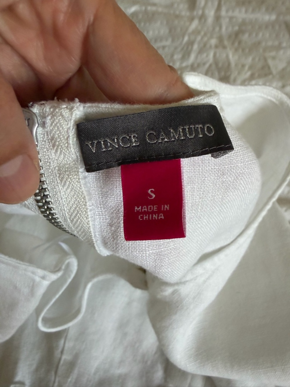 Vince Camuto 100% linen White Sleeveless One-Piece Jumpsuit - Picture 4 of 10